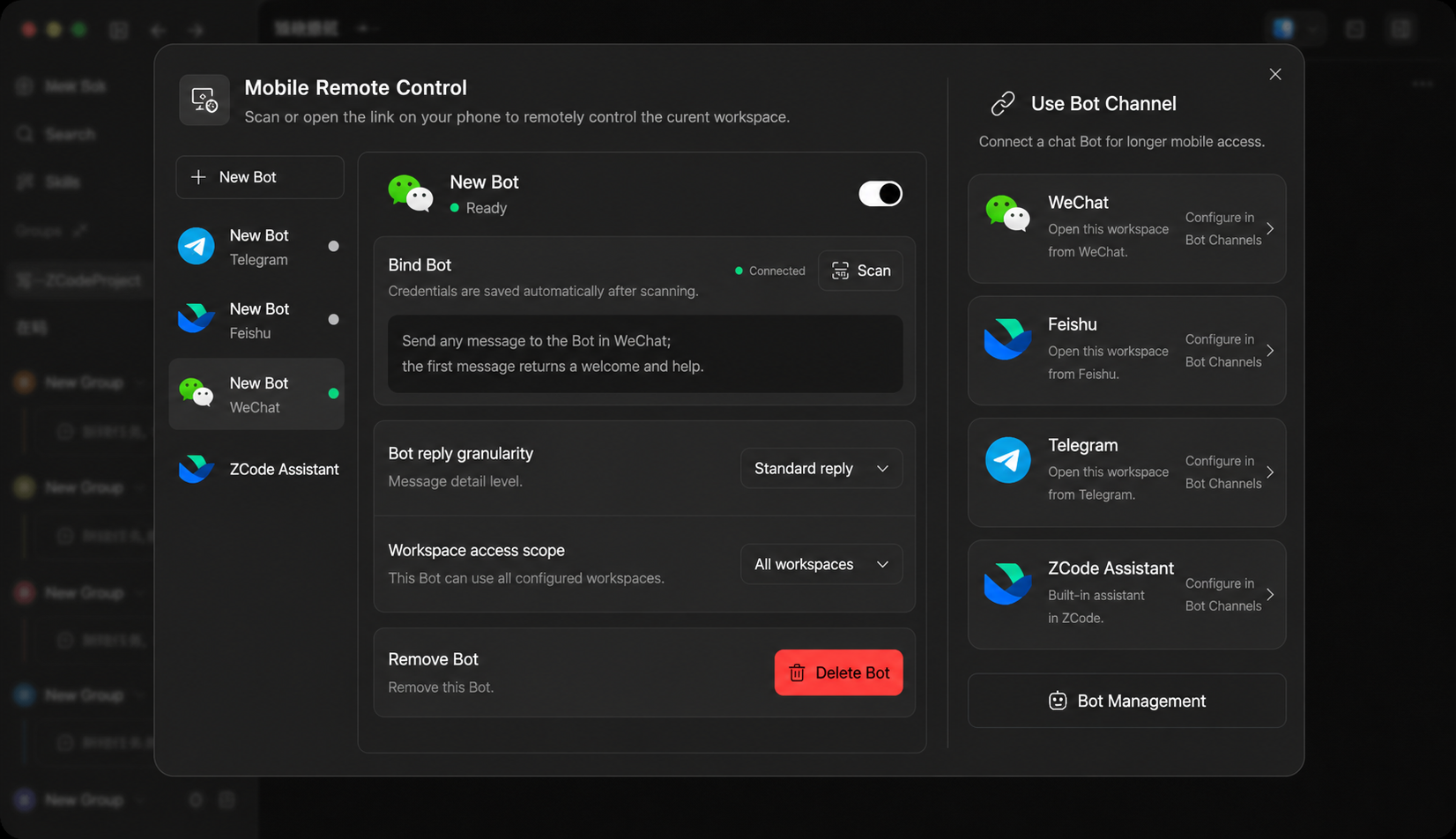 Bot Channel overview