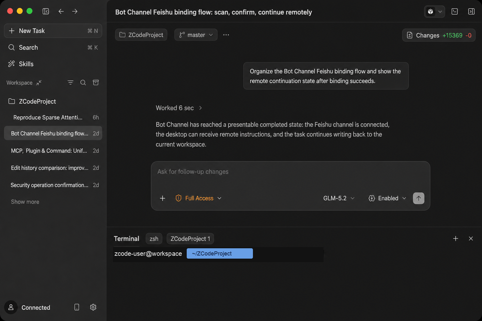 Bot Channel remote task