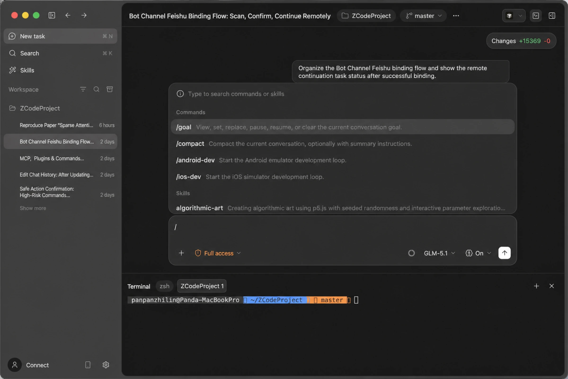 Invoke commands in ZCode Agent